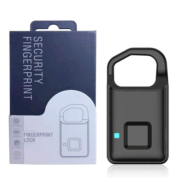 Fingerprint Lock Smart Keyless Padlock Waterproof USB Rechargeable PadLock for Golf Bag,Suitcase,Gym Locker,Bike,Drawer,Backpack