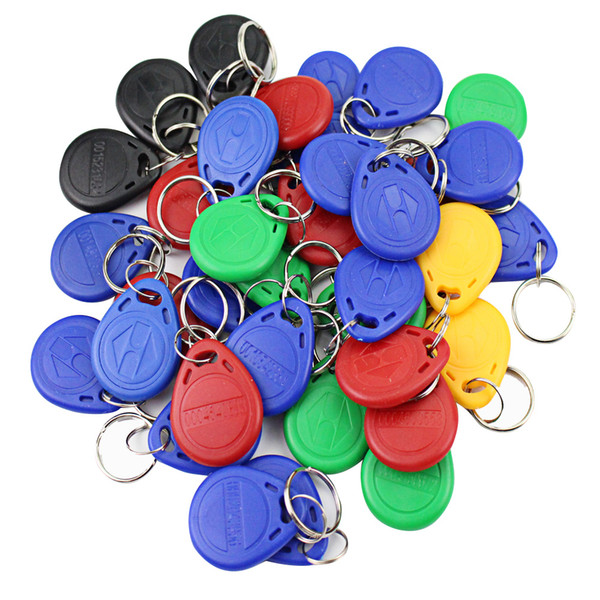 100pcs /50PCS/20PCS Mix color RFID key fobs 125KHz free shipping proximity ABS key tags/for access control TK4100/EM 4100 chip