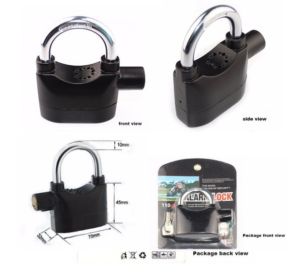 Hot Siren Alarm Lock With Keys Anti-Theft Security System for Door Bike Motorcycle Bicycle Electronic Padlock Alarm Lock