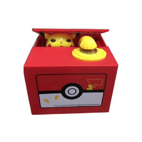 New Pikachu Electronic Plastic Money Box Steal Coin Piggy Bank Money Safe Box For Kids Gift Desk Toy.