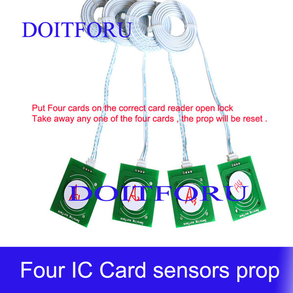 Room escape prop Three RFID cards Put IC cards to IC readers with right sequence to open the door lock Room escape