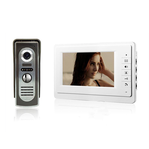 7 inch TFT Color Video Door Phone Intercom System IR Outdoor Metal Panel Color Screen Monitor V70F-M2