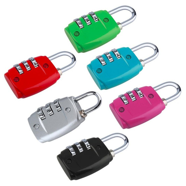 Mini Code Lock Zinc Alloy Security 3 Combination Travel Suitcase Luggage Code Lock Padlock Free shipping