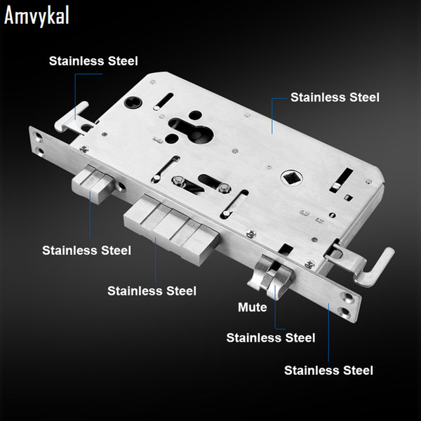 Amvykal Security Door 304 Stainless Steel Lockbody Electronic Anti-theft Door Lock Body General Double Live Fingerprint Door Lock-body