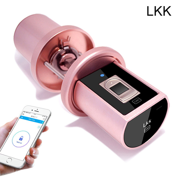 Lkk card lock bluetooth lock Rose gold Stainless Steel small smart password door lock