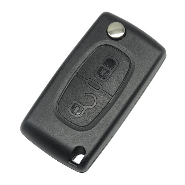 Citroen Shell 2-button Flip Cover with VA2T Uncut blade Suitable for E12 Foldable with Rubber Texture Material