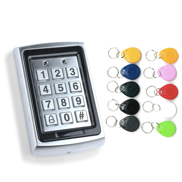 Waterproof Metal Rfid Access Control Keypad With 1000 Users 125KHz Card Reader Keypad Key Fobs Door Access Control System