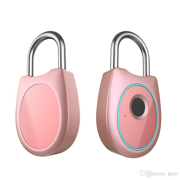 Smart Fingerprint Padlock Safe USB Charging USB Rechargeable Waterproof Door Lock Anti-Theft Security Padlock Luggage Case Lock 4 colors