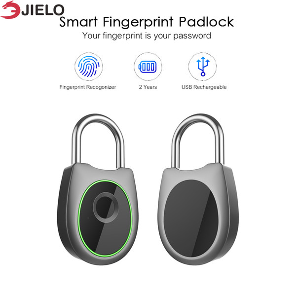 USB Rechargeable Smart Keyless Fingerprint Lock IP65 Waterproof Anti-Theft Security Padlock Door Luggage Case Lock use fingerprint to unlock