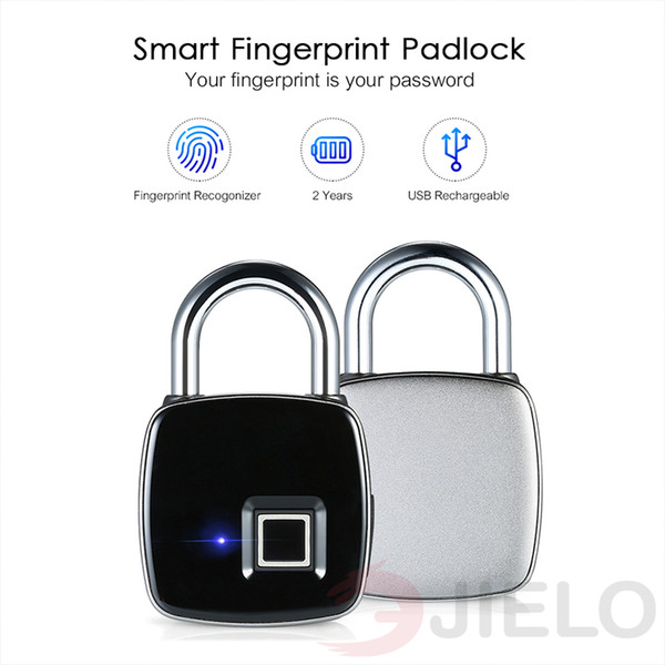 Fingerprint Lock Z1 USB Rechargeable Smart Keyless guard IP65 Waterproof Anti-Theft Security Padlock Door Luggage Case Lock wholesale