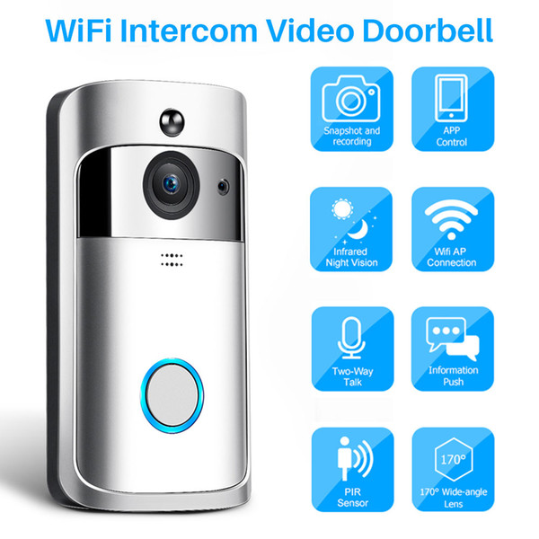 Video Intercom Wireless WiFi Video Doorbell Camera IP 720P Two Way Audio Infrared Night Vision APP Control Via Smartphone