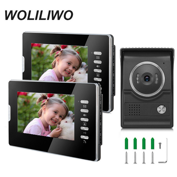 WOLILIWO Wired Video Doorphone With Camera Video Intercom Doorbell Indoor Visual Phone System Outdoor Security Monitor