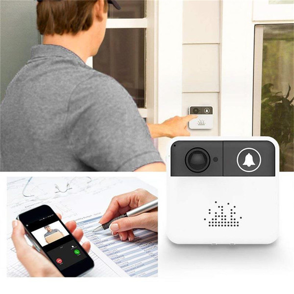 Mini Wireless Door Bell 32GB Home Security Camera 720P Wide Angle WiFi Video Doorbell Real-Time Two-Way Talk Video App Control