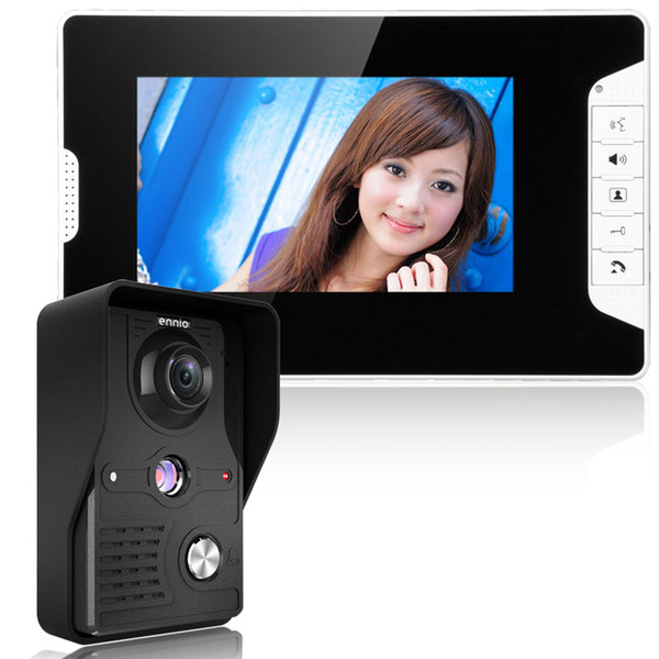 Free Shipping! 7 Inch Video Door Phone Doorbell Intercom Kit 1-camera 1-monitor Night Vision with IR-CUT 1000TVL Camera