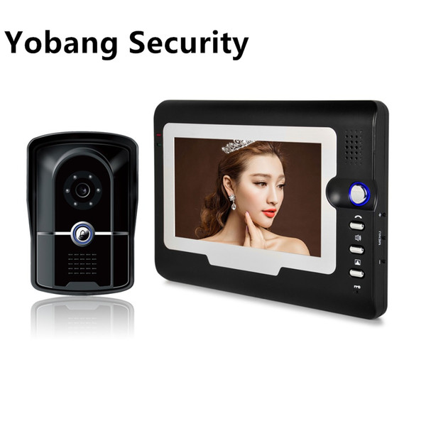 Yobang Security Freeship 7 Inch Video intercom DoorBell Phone System Waterproof IR Camera Wired intercom for private house