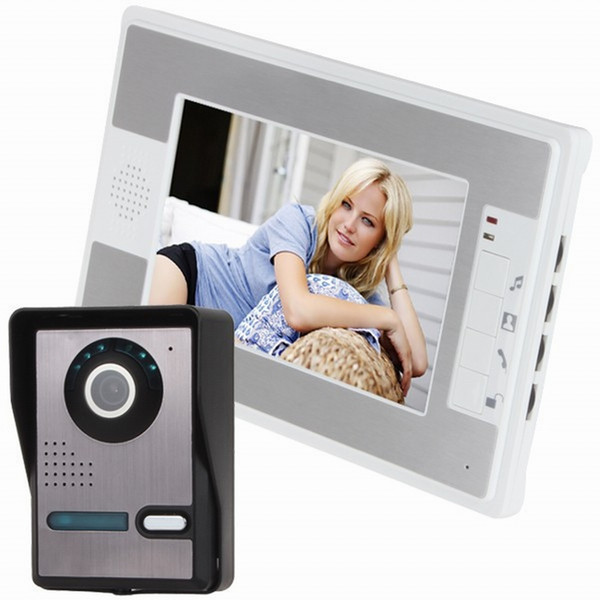 7 Inch video door bell intercom Video Door Phone Doorbell Intercom Kit 1-camera 1-monitor Night Vision