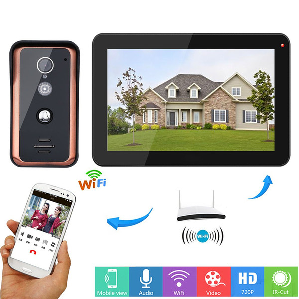 LENVII SY908FKA11 9 inch Wired Wifi Video Door Phone Doorbell Intercom Entry System,Support Remote APP intercom,unlocking,Recording,Snapshot