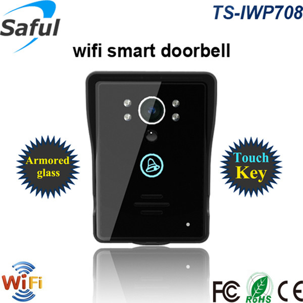 Saful New Smart WiFi video intercom for Android & ios APP, wireless touch video door phone for home bell with night vision