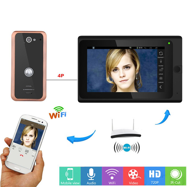 LENVII SY705BFK11 7inch Wireless/Wired Wifi Video Door Phone Doorbell Intercom