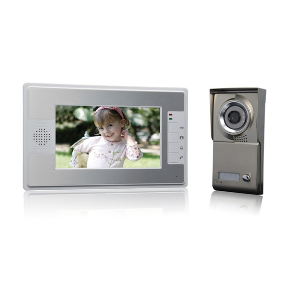 (1 set) NEW 7 inch colorful display 600TVL line HD One to One Video Door Phone home use talk back intercom waterproof camera