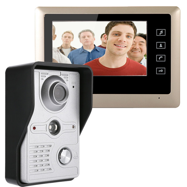 MOUNTAINONE 7 Inch Video Door Phone Doorbell Intercom Kit 1-camera 1-monitor Night Vision with IR-CUT HD 700TVL Camera