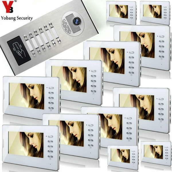 Yobang Security 7'Inch LCD Screen Video Intercom Doorbell Entry System Smart IR Camera For Home Security Video Door Phone System