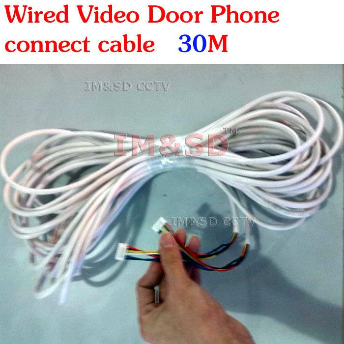 Wholesale-Wired Video Door Phone connect cable 30m 6-core Connection Cable