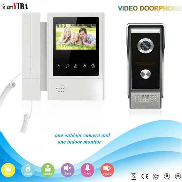 SmartYIBA 4.3 Inch TFT LCD Color Touch Screen Handheld Video Door Phone Doorbell 800*480 Night Vision Camera IR Video Intercom