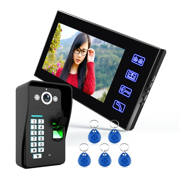 SY816A - MJF11 7 Inches LCD Fingerprint Recognition Video Door Phone Intercom System for home/Apartment/Company use