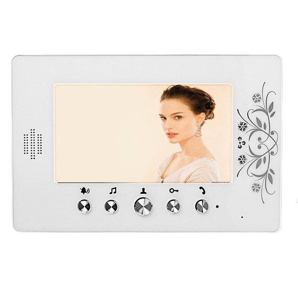 FREE SHIPPING 4-pin 4 wire Wired 7 inch Color Screen Video Intercom DoorPhone With 1 White Monitor ONLY ONE MONITOR NO CAMERA