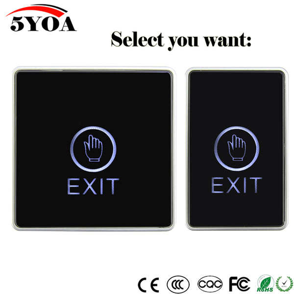 Door Exit Button Touch Release Push Switch Infrared Contactless Bule Backlight for access control systemc Electronic Door Lock