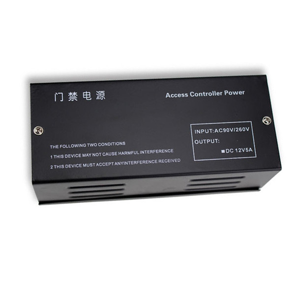 Wholesale- High quality black AC90V/260V 5A access control power supply for all kinds of electric door lock with time delay