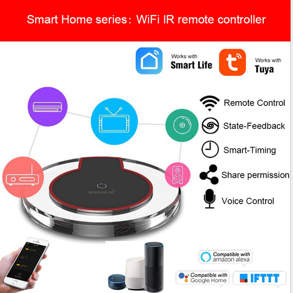 Tuya 2.4Ghz WiFi-IR Remote control hub,Universal infrared remote controller For Air Conditioner TV,work with Alexa Google Home IFTTT