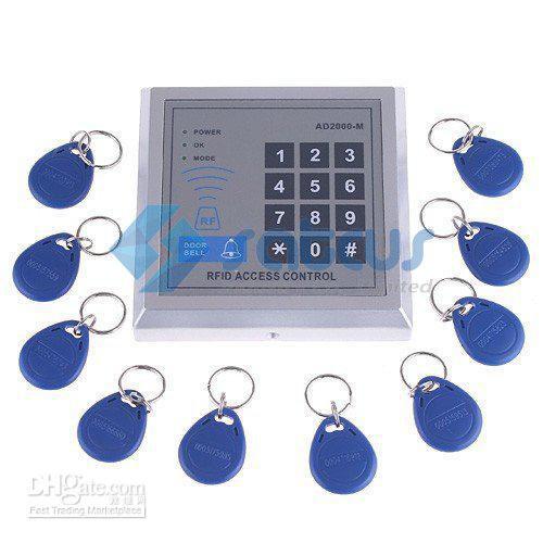 Wholesale - RFID Proximity Entry Door Lock Access Control System AD2000-M with 10 Key Fobs