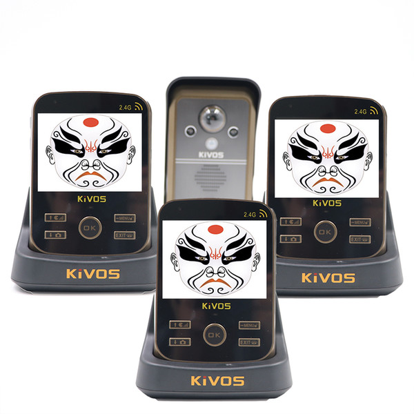 Wholesale- KIVOS KDB302A Video Door Phone Intercom Wireless 1v3 Monitors Talk to Each Other PIR Take Picture