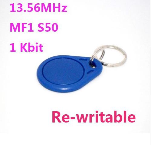 100pcs/Lot 13.56Mhz NFC Keyfob S50 ISO14443A Re writable Rfid Tag