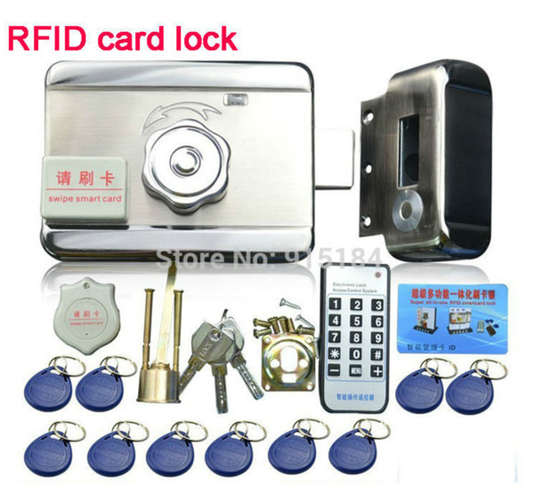 free shipping electronic lock diy kit DC-12V integrated RFID card electronic door locks reading&rotating open +access EM4100 tag