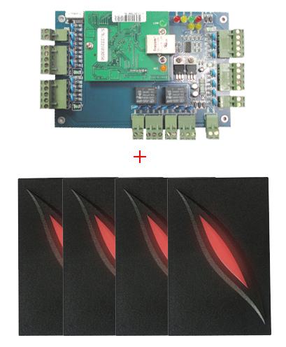 TCP/IP & Web Management Support 2 Door Access Controller Panle + 4pcs 125Khz Wiegand RFID Card Reader