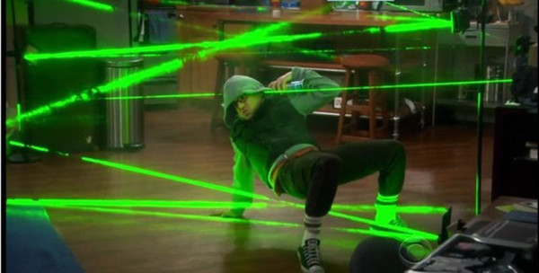 real life room escape laser array props/ laser maze for Chamber of secrets game/ takagism intresting and risking visible green laser room