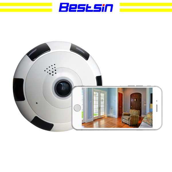 Bestsin 360° Panoramic IP Camera Fisheye 3D VR 1080P Wireless Wifi 2.4GHZ Security Camera Super Wide Angle Support IR Night