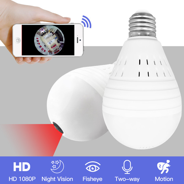 Light 960P Wireless Panoramic Home Security WiFi CCTV Fisheye Bulb Lamp IP Camera 360 Degree ONVIF Night Vision YITUO