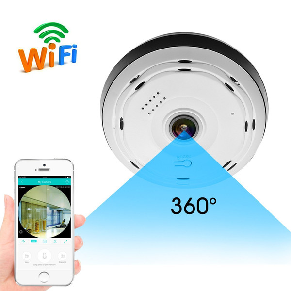 WiFi IP 360 Security Camera Panoramic FishEye Lens for iPhone and Android Baby Monitor Night Vision Detection Real-time Remote Control Home