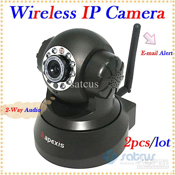 2pcs/lot Motion Detection,Email Alert Wireless IP Camera with 15m Night Vision