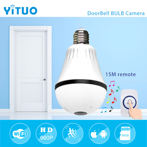 960P 1.3mp 360 degree Bulb VR Panoramic Camera E27 LED Light Wireless Wifi Home Doorbell Security IP Camera mini CCTV YITUO