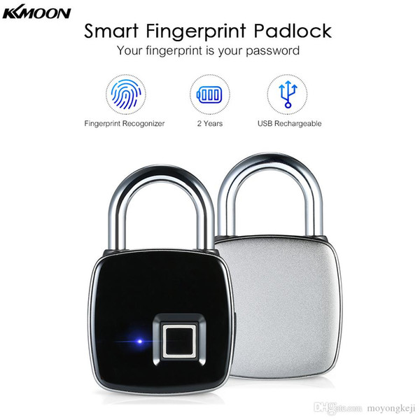 Wireless Intelligent Lock USB Rechargeable Smart Keyless Fingerprint Lock IP65 Waterproof Anti-Theft Security Padlock Door Luggage Case Lock