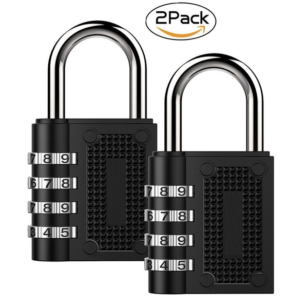 EachTong Combination Padlock 2-Pack, Resettable Heavy Duty Lock With 4-Digit Smooth Dial and 10000 Combinations for Gym, School, Garage, Too