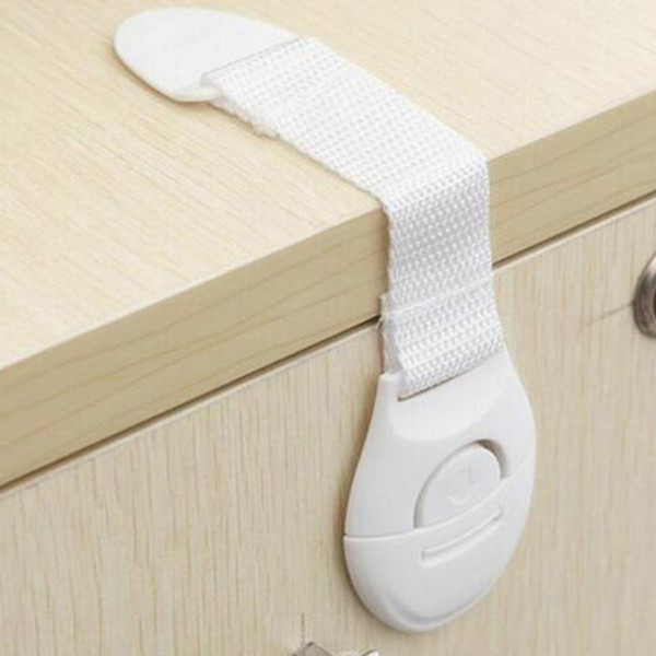 2018 New Kids Drawer Lock Baby Safety Lock Adhesive Door Cupboard Cabinet Fridge Drawer Safety Locks Safety Locks Straps with opp bag