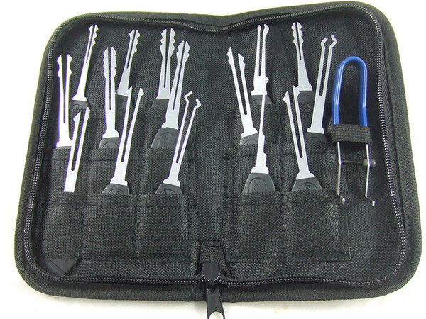 high quality Auto lock 16 set scissors deft hand pick set professional locksmith tool black tool bag