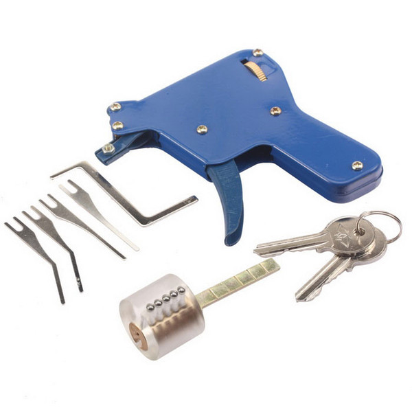 Stainless Steel Lock Pick Gun Locksmith Tools with Practice Padlock Lock Pick Tools For Locksmith Skill Training Lock Picking Tools Sets