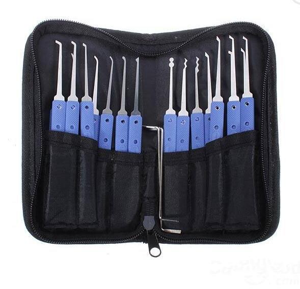 KLOM KL-318 18 in 1 Stainless Steel Lock Pick Set Locksmith Tools pick lock for door opener